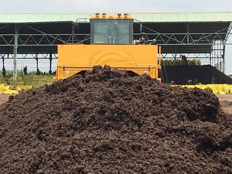 Crawler compost turner working site in Africa 2