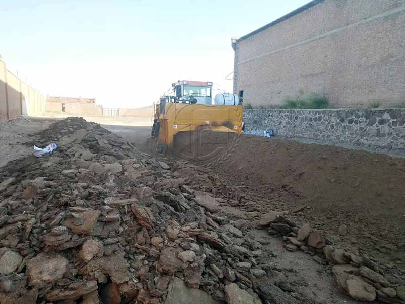 Crawler compost turner working site in Africa 1