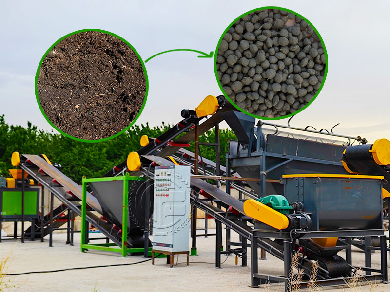 Annual output of 200T biomass organic fertilizer production line for sale